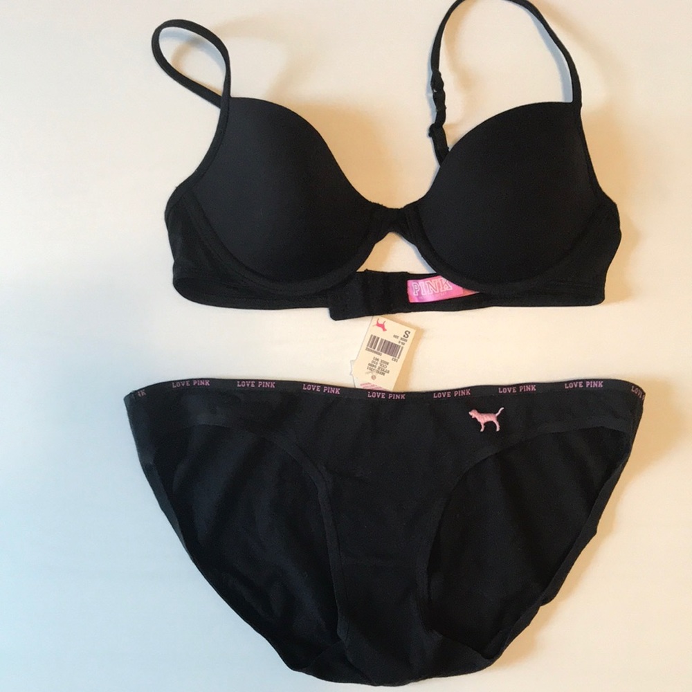 Victoria Secret Pink 34A Bra & Size S VS Panties
